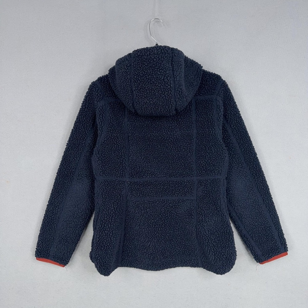 L.L.Bean Jacket Womens XS Mountain Pile Fleece Sherpa Blue Hooded Deep Pile Zip - Picture 5 of 11